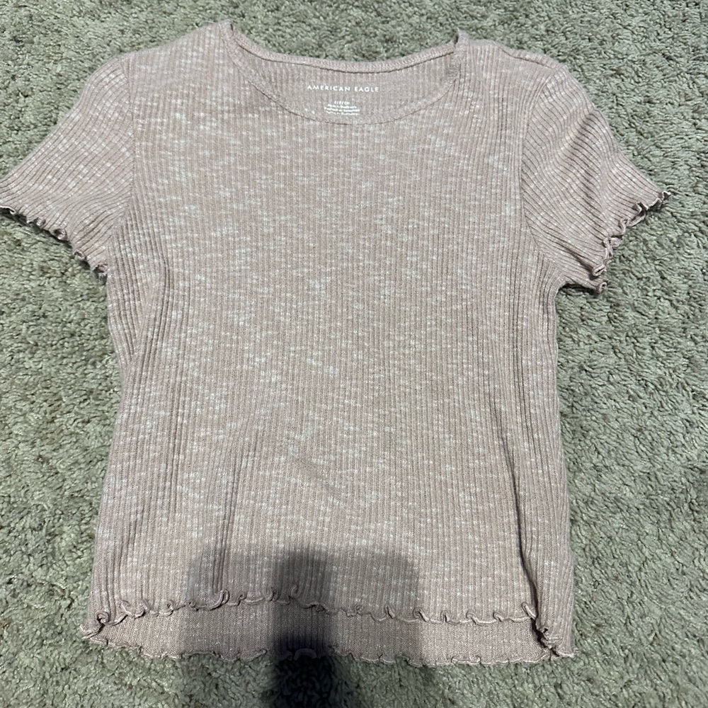 American Eagle Waffle Cropped Tee